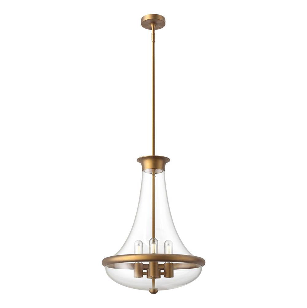 Alora Lighting Marcel 18-in Aged Gold 4 Lights Pendant