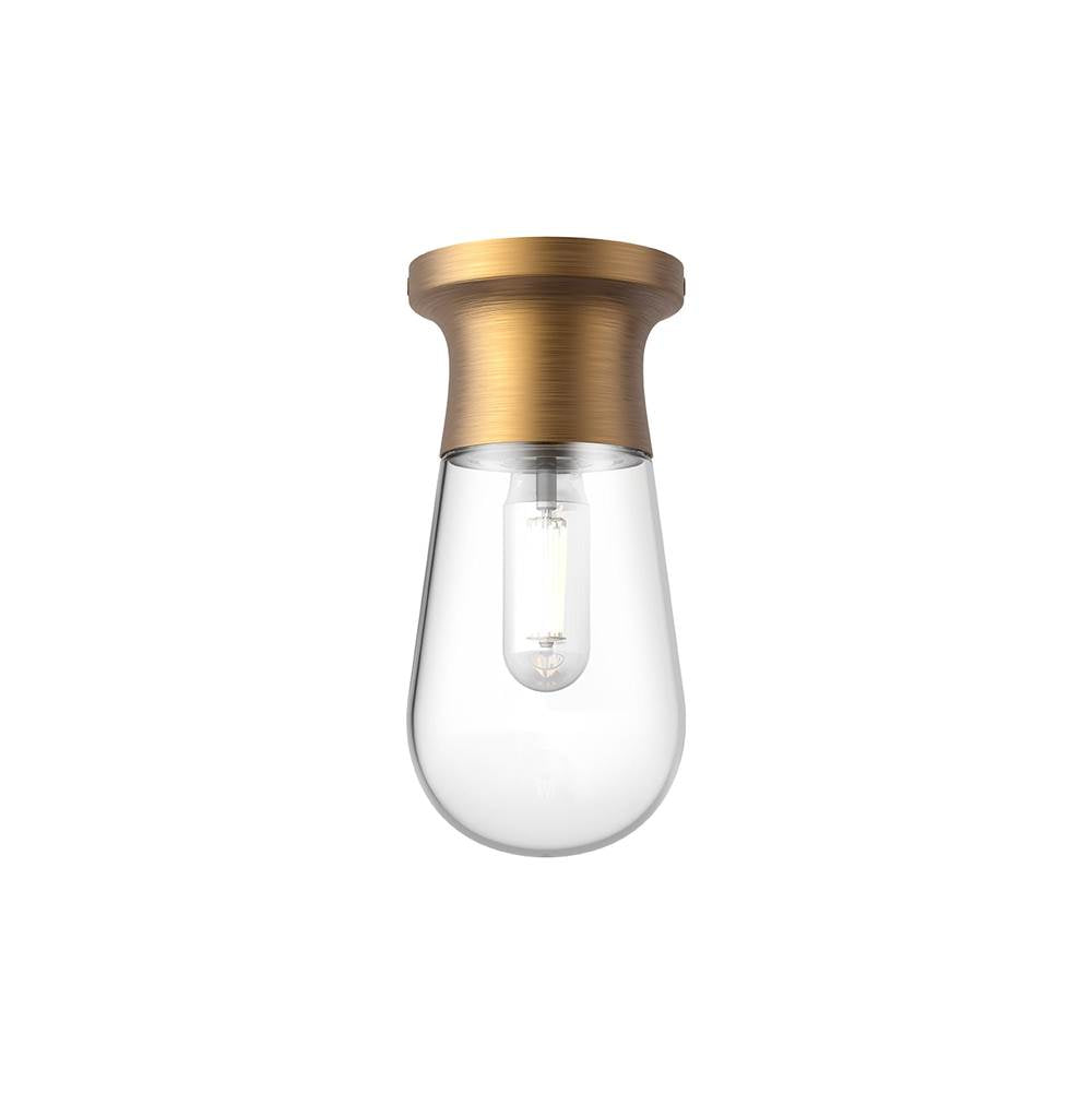 Alora Lighting Marcel 5-in Aged Gold 1 Light Semi Flush Mount