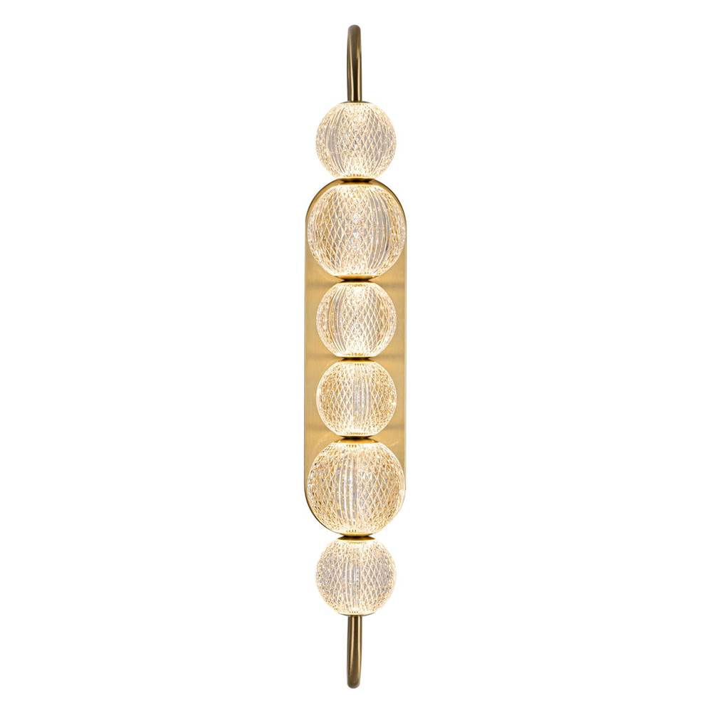Alora Lighting Marni 28-in Natural Brass Led Wall/vanity