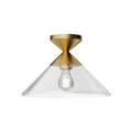 Alora Lighting Mauer 12-in Brushed Gold/clear Glass 1 Light Semi Flush Mount