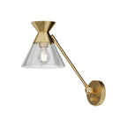 Alora Lighting WV521008BGCL Brushed Gold,Clear Glass Mauer 8-in Brushed Gold/clear Glass 1 Light Wall/vanity Image 1