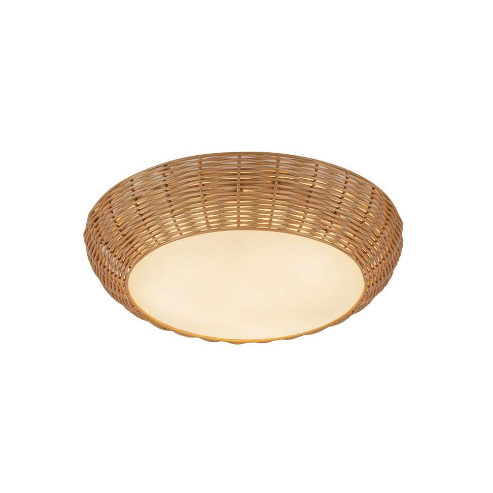 Alora Lighting Merida 14-in Rattan Socket Flush Mount