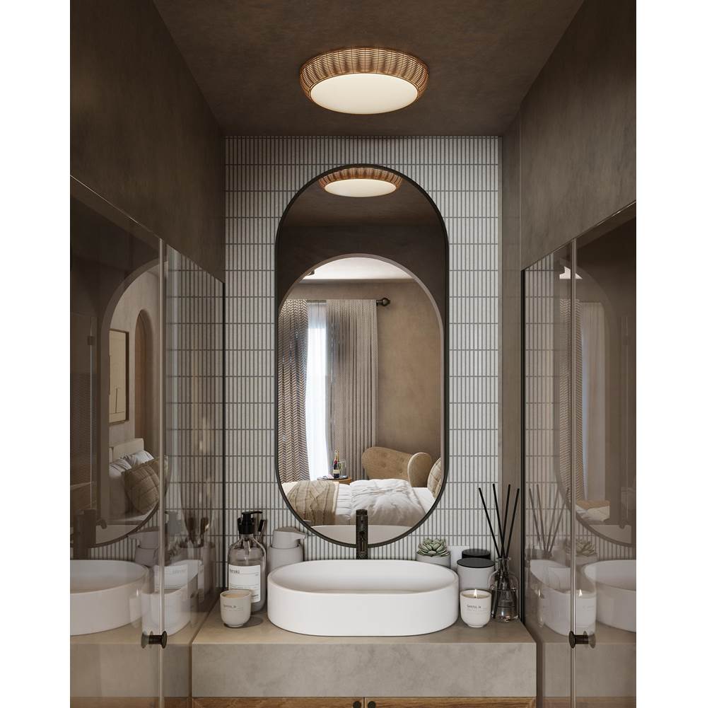 Alora Lighting FM511014RA Rattan Merida 14-in Rattan Socket Flush Mount Image 2