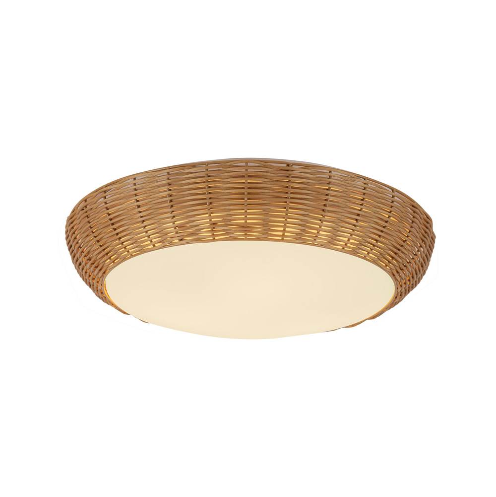 Alora Lighting FM511217RA Rattan Merida 17-in Rattan Socket Flush Mount Image 1