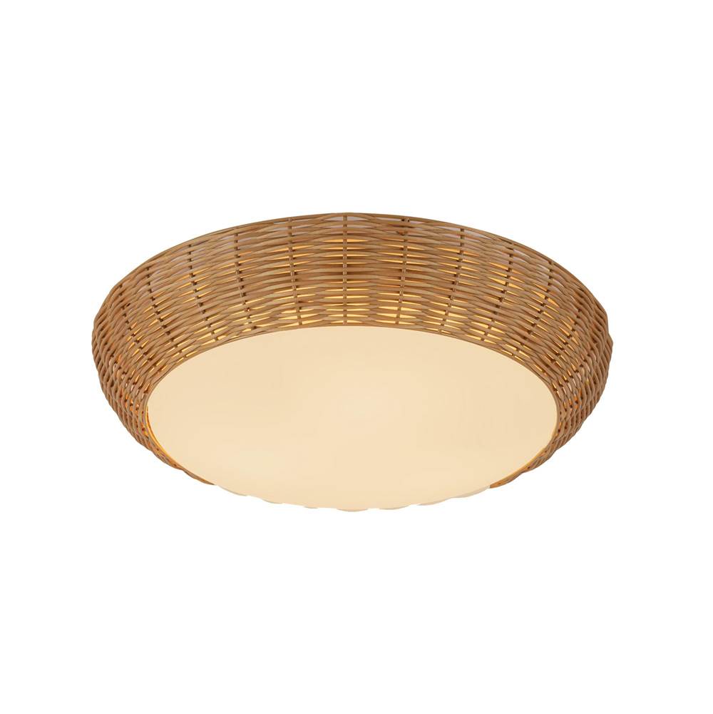Alora Lighting Merida 17-in Rattan Socket Flush Mount