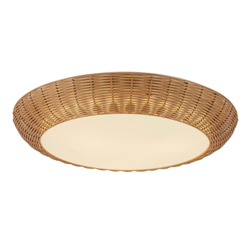 Alora Lighting FM511421RA Rattan Merida 21-in Rattan Socket Flush Mount Image 1