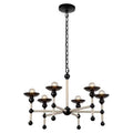 Alora Lighting Nadine 25-in Matte Black/cotton 6 Lights Chandeliers