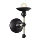 Alora Lighting Nadine 4-in Matte Black/cotton 1 Light Wall/vanity