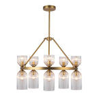 Alora Lighting CH442626BGCR Brushed Gold,Clear Ribbed Glass Nelly 26-in Brushed Gold/clear Ribbed Glass Socket Chandelier Image 1