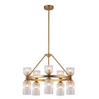 Alora Lighting Nelly 26-in Brushed Gold/clear Ribbed Glass Socket Chandelier
