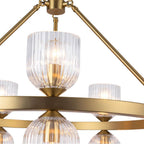 Alora Lighting CH442626BGCR Brushed Gold,Clear Ribbed Glass Nelly 26-in Brushed Gold/clear Ribbed Glass Socket Chandelier Image 3