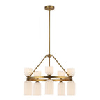 Alora Lighting Nelly 26-in Brushed Gold/clear Ribbed Glass Socket Chandelier