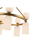 Alora Lighting CH442626BGGR Brushed Gold,Glossy Ribbed Opal Glass Nelly 26-in Brushed Gold/glossy Ribbed Opal Glass Socket Chandelier Image 3