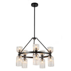 Alora Lighting CH442626MBCR Matte Black,Clear Ribbed Glass Nelly 26-in Matte Black/clear Ribbed Glass Socket Chandelier Image 4