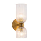 Alora Lighting Nelly 12-in Brushed Gold/clear Ribbed Glass Socket Wall/vanity Light