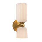 Alora Lighting WV442612BGGR Brushed Gold,Glossy Ribbed Opal Glass Nelly 12-in Brushed Gold/glossy Ribbed Opal Glass Socket Wall/vanity Light Image 3