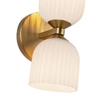 Alora Lighting WV442612BGGR Brushed Gold,Glossy Ribbed Opal Glass Nelly 12-in Brushed Gold/glossy Ribbed Opal Glass Socket Wall/vanity Light Image 2