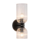 Alora Lighting Nelly 12-in Brushed Gold/clear Ribbed Glass Socket Wall/vanity Light