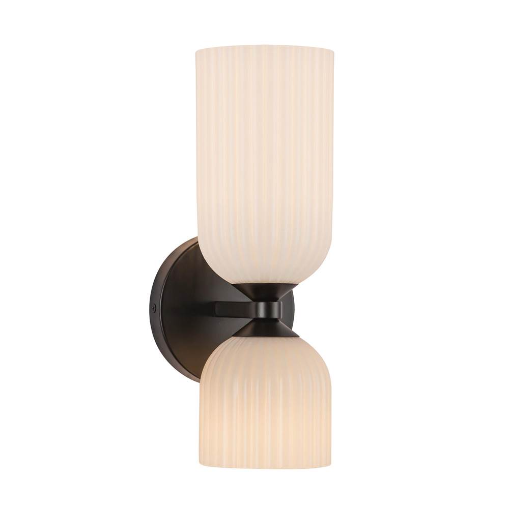 Alora Lighting Nelly 12-in Brushed Gold/clear Ribbed Glass Socket Wall/vanity Light