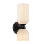 Alora Lighting WV442612MBGR Matte Black,Glossy Ribbed Opal Glass Nelly 12-in Matte Black/glossy Ribbed Opal Glass Socket Wall/vanity Light Image 3