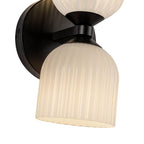 Alora Lighting WV442612MBGR Matte Black,Glossy Ribbed Opal Glass Nelly 12-in Matte Black/glossy Ribbed Opal Glass Socket Wall/vanity Light Image 2