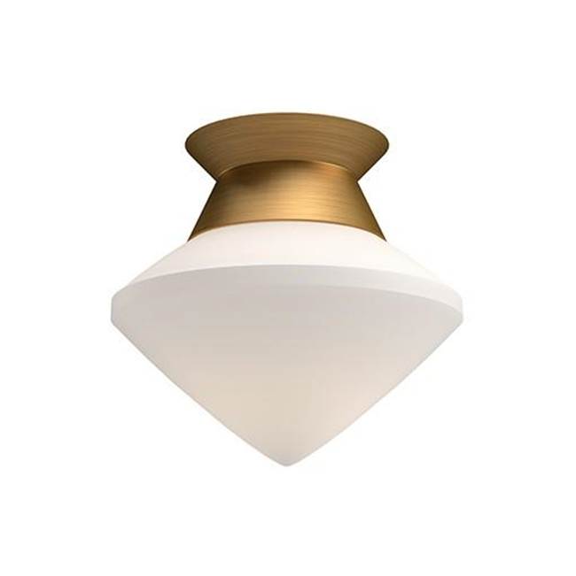 Alora Lighting Nora 8-in Aged Gold/opal Matte Glass 1 Light Flush Mount