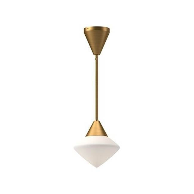 Alora Lighting Nora 8-in Aged Gold/opal Matte Glass 1 Light Pendant