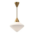 Alora Lighting Nora 14-in Aged Gold/opal Matte Glass 1 Light Pendant