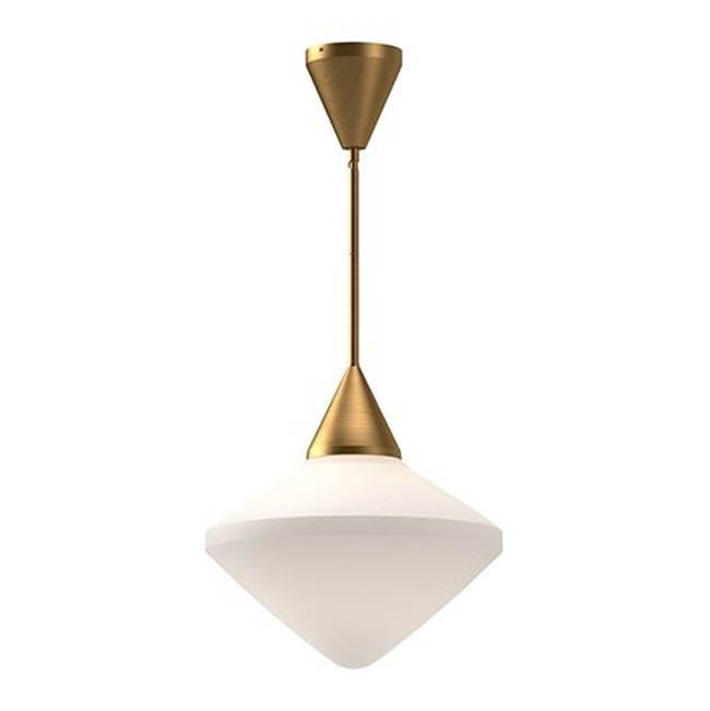 Alora Lighting Nora 14-in Aged Gold/opal Matte Glass 1 Light Pendant