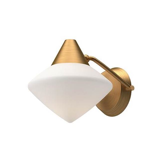 Alora Lighting Nora 8-in Aged Gold/opal Matte Glass 1 Light Wall/vanity