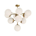 Alora Lighting Nouveau 35-in Aged Gold/opal Matte Glass 10 Lights Chandeliers