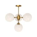 Alora Lighting Nouveau 26-in Aged Gold/opal Matte Glass 4 Lights Chandeliers