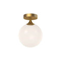 Alora Lighting Nouveau 8-in Aged Gold/opal Matte Glass 1 Light Flush Mount