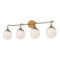 Alora Lighting Nouveau 35-in Aged Gold/opal Matte Glass 4 Lights Vanity