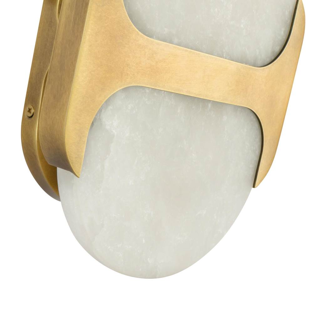 Alora Lighting WV357109VBAR Vintage Brass,Alabaster Odin 9-in Vintage Brass/alabaster Socket Wall Vanity Image 2