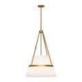 Alora Lighting Oliver 18-in Aged Gold/white Linen 1 Light Pendant