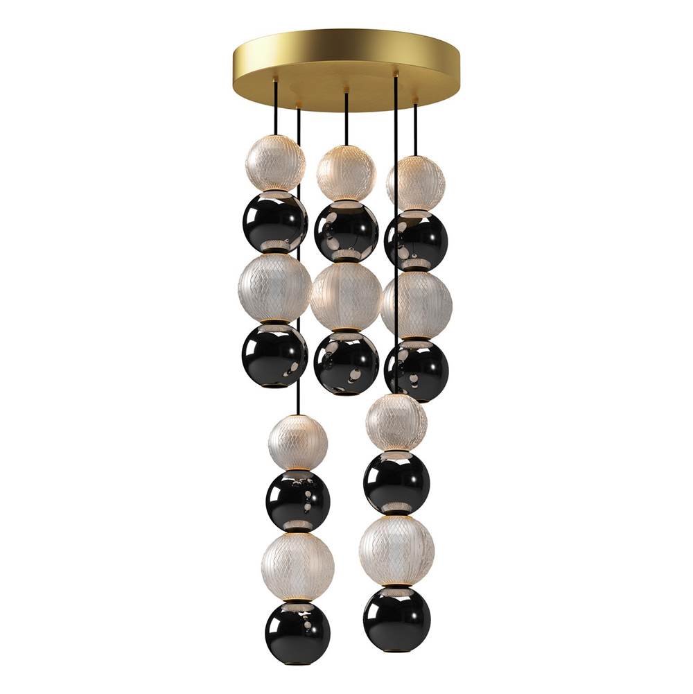 Alora Lighting MP321805NB Natural Brass Onyx 5 Head Natural Brass Led Multi Pendant Image 1