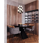 Alora Lighting Onyx 5 Head Natural Brass Led Multi Pendant