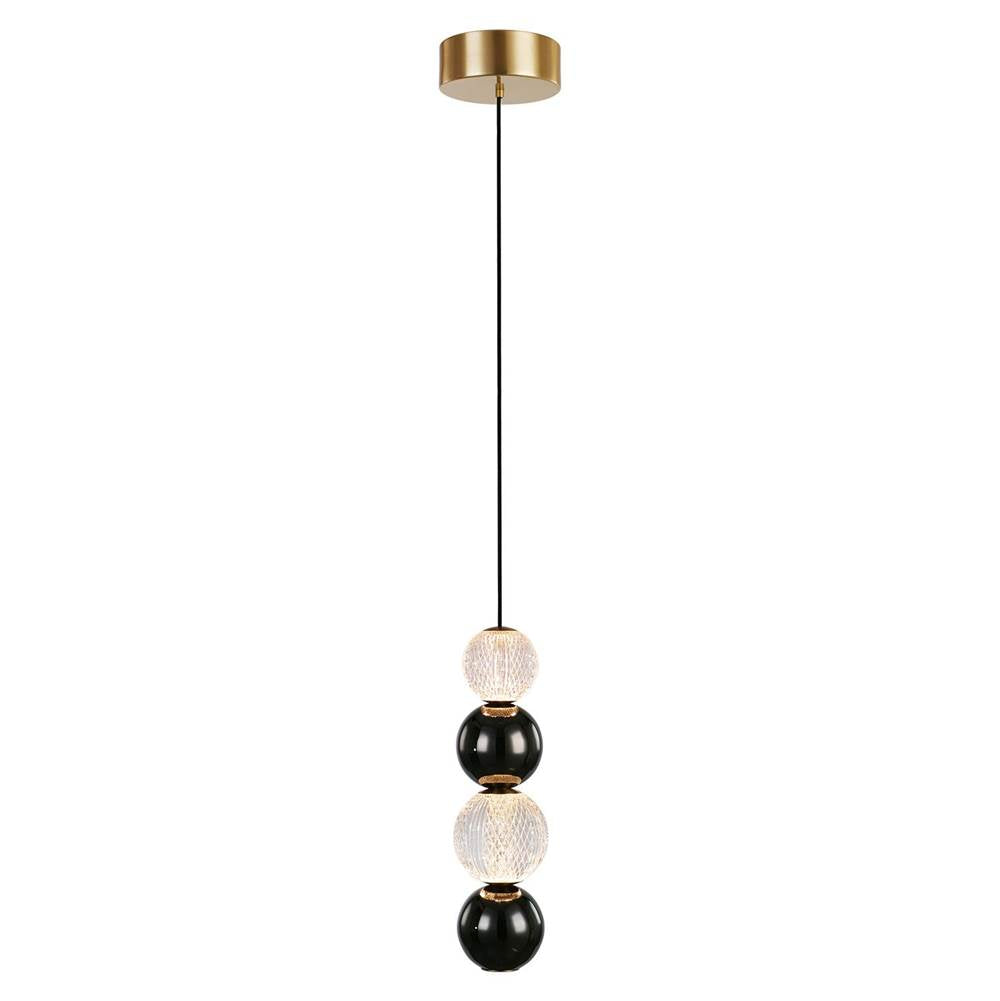 Alora Lighting Onyx 5-in Natural Brass Led Pendant
