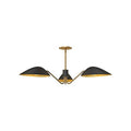 Alora Lighting Oscar 36-in Aged Gold/matte Black 3 Lights Pendant
