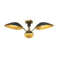 Alora Lighting Oscar 32-in Aged Gold/matte Black 3 Lights Semi Flush Mount