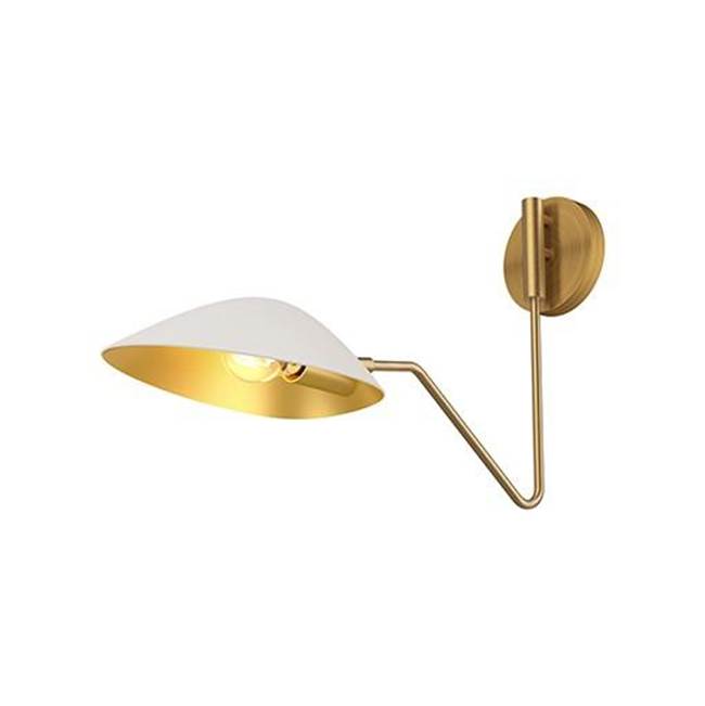 Alora Lighting Oscar 6-in Aged Gold/matte Black 1 Light Wall/vanity