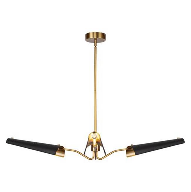 Alora Lighting Osorio 46-in Matte Black/vintage Brass Led Chandeliers