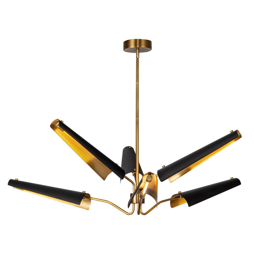 Alora Lighting CH347646MBVB-UNV Matte Black,Vintage Brass Osorio 46-in Matte Black/vintage Brass Led Chandeliers Image 1