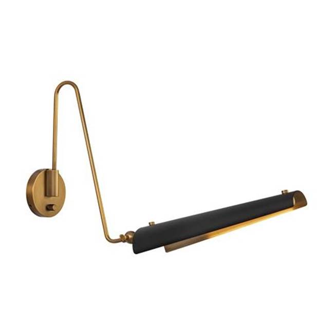 Alora Lighting Osorio 4-in Matte Black/vintage Brass Led Wall/vanity