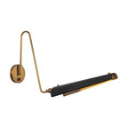 Alora Lighting Osorio 4-in Matte Black/vintage Brass Led Wall/vanity