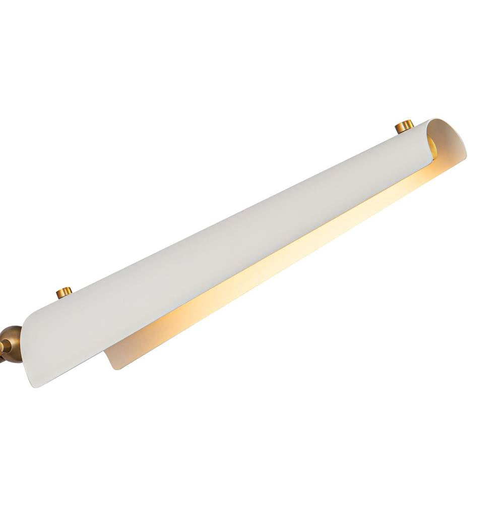 Alora Lighting Osorio 4-in Matte Black/vintage Brass Led Wall/vanity