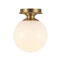 Alora Lighting SF430108BGGO Brushed Gold,Glossy Opal Glass Otis 8-in Brushed Gold/glossy Opal Glass Socket Semi-flush Mount Image 1