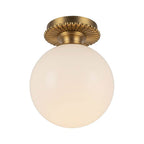 Alora Lighting Otis 8-in Brushed Gold/glossy Opal Glass Socket Semi-flush Mount