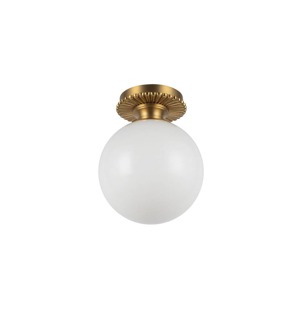 Alora Lighting SF430108BGGO Brushed Gold,Glossy Opal Glass Otis 8-in Brushed Gold/glossy Opal Glass Socket Semi-flush Mount Image 3